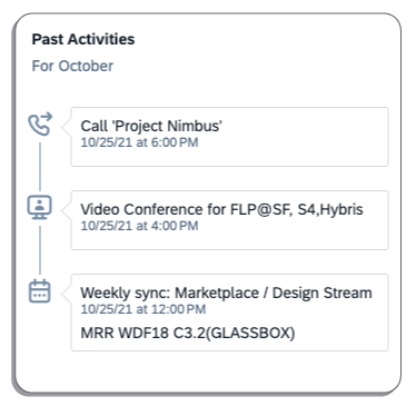 Timeline Card - UI Integration Card SAP