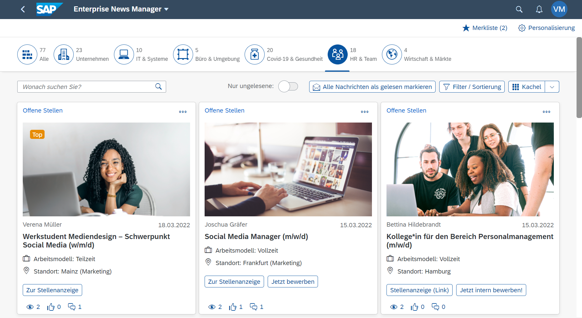 Enterprise News Manager Job Advertisement News Type