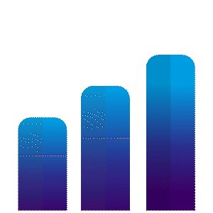 Illustration eines aufsteigenden Balkendiagramms mit Pfeil als Symbol für strategischen Fokus im HR-Bereich