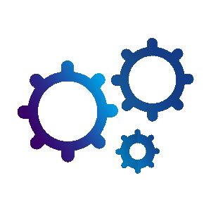 Grafik mit ineinandergreifenden Zahnrädern als Symbol für systemübergreifende Integration im Retail-Ökosystem