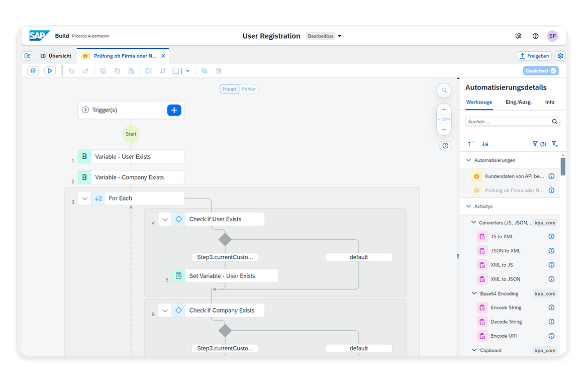 SAP Build Prozessautomatisierung