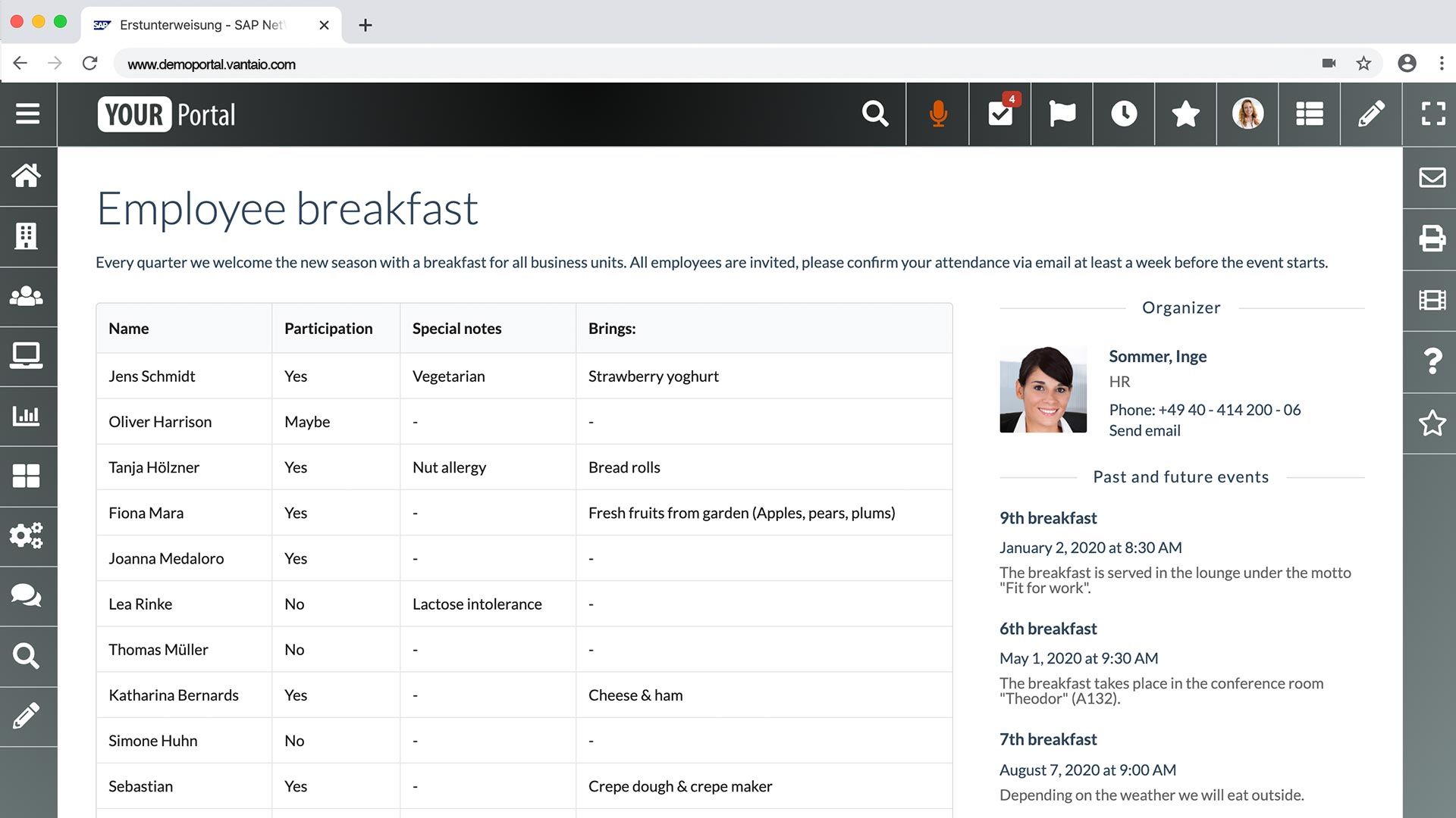 VANTAiO HR Portal based on SAP