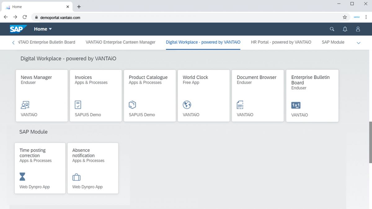 Digital Workplace based on SAP Fiori Launchpad