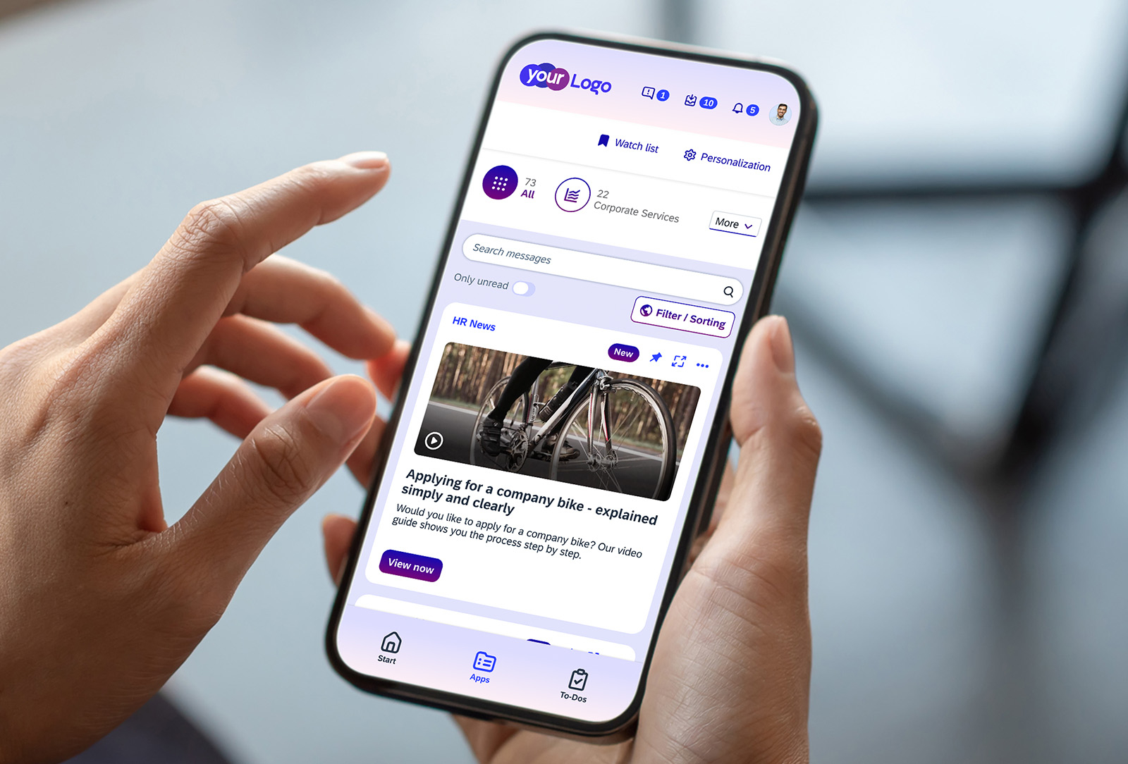 Photo of information on the topic of “company bike” on a smartphone