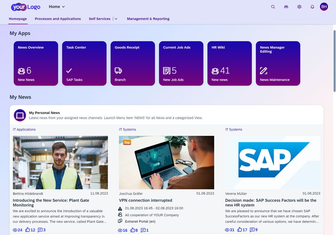 SAP Build Work Zone Standard, news