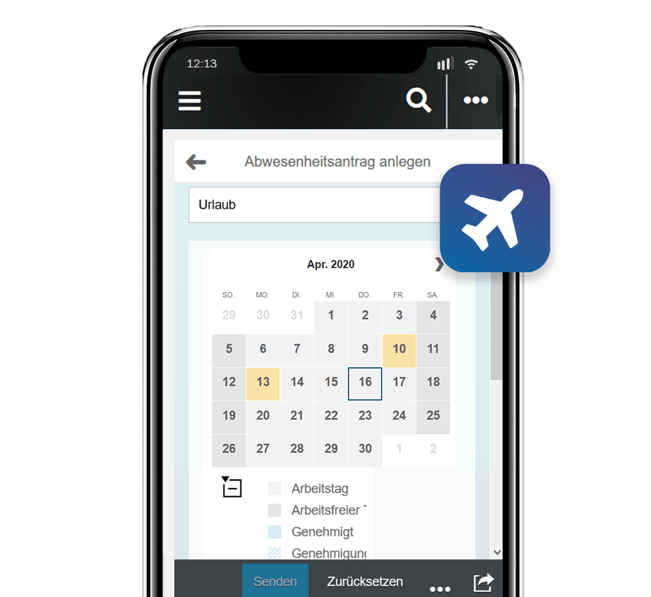 SAP Mitarbeiter App Abwesenheitsantrag