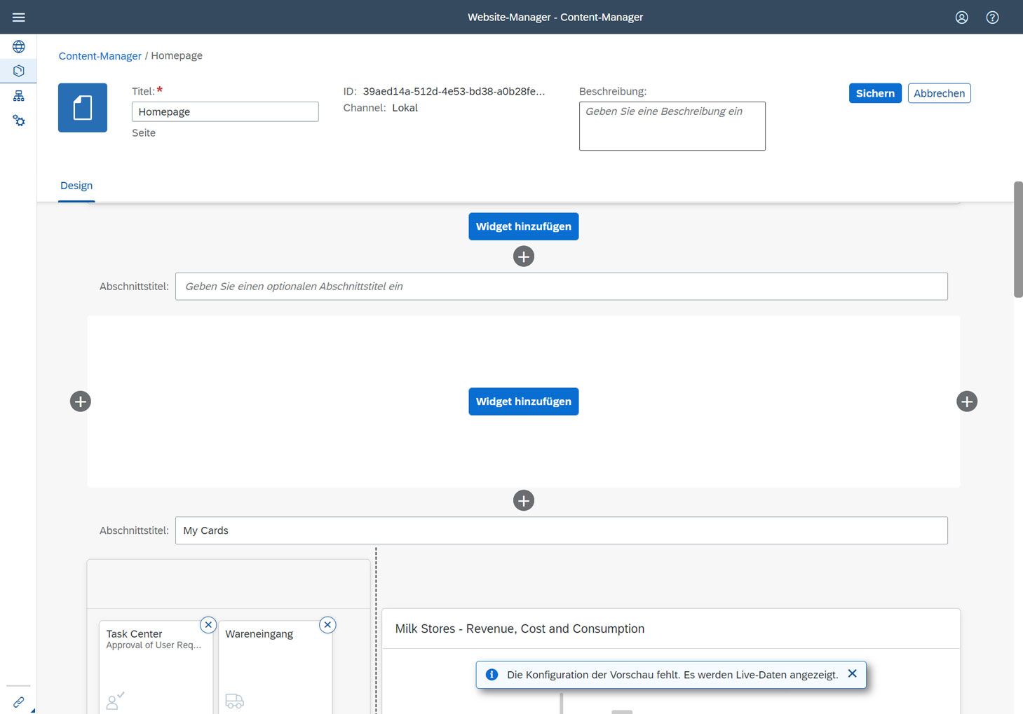 SAP Build Work Zone Standard, content manager edit