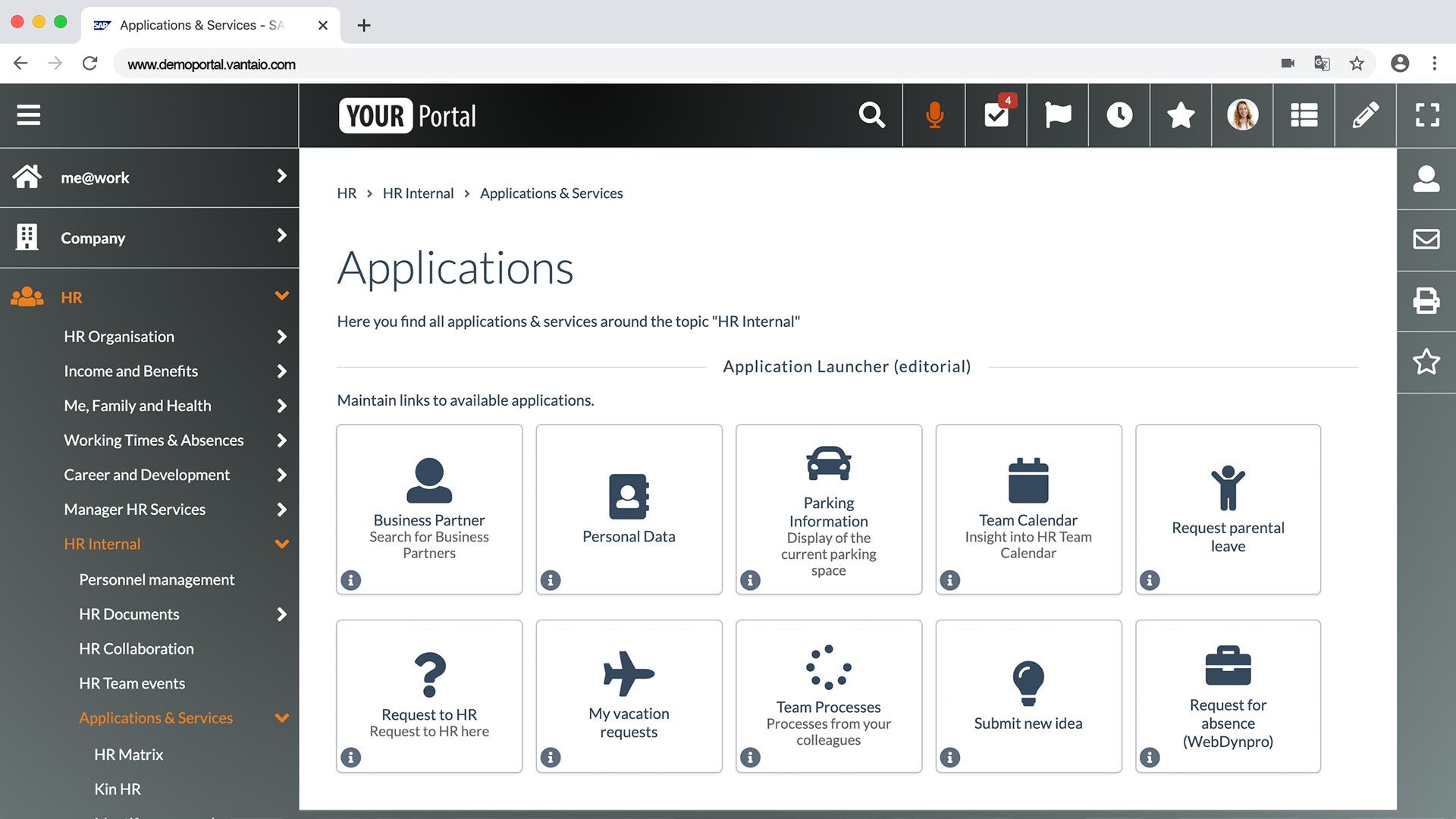 VANTAiO HR Portal based on SAP