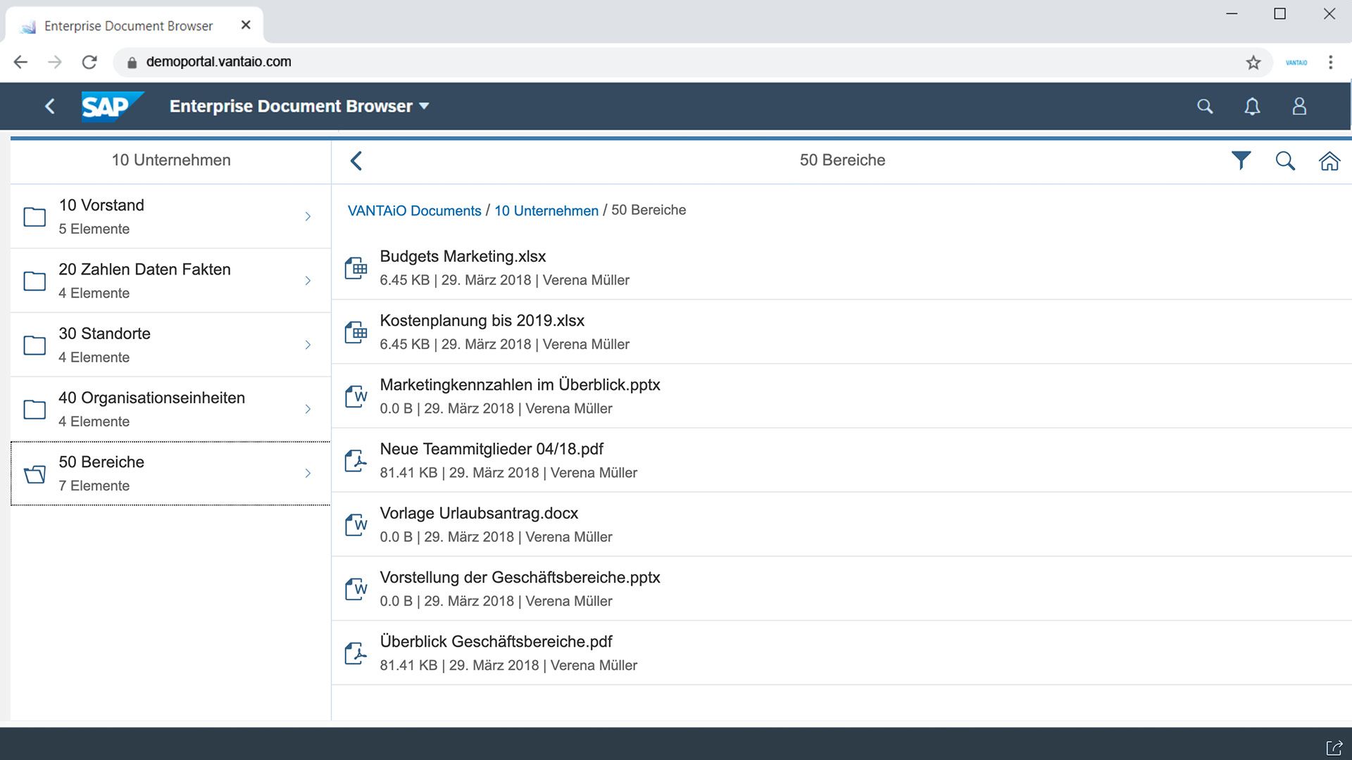 VANTAiO HR Portal based on SAP