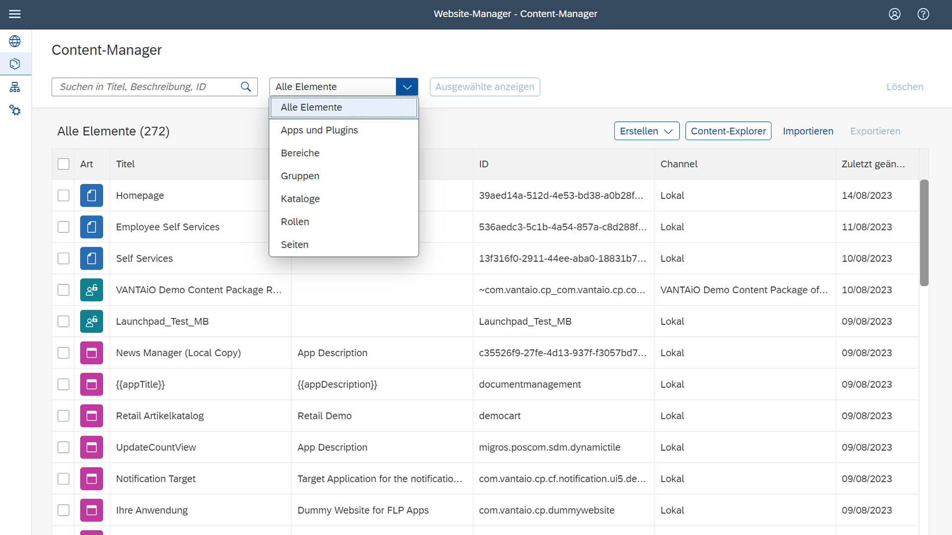 SAP Build Work Zone Standard Edition Content Manager